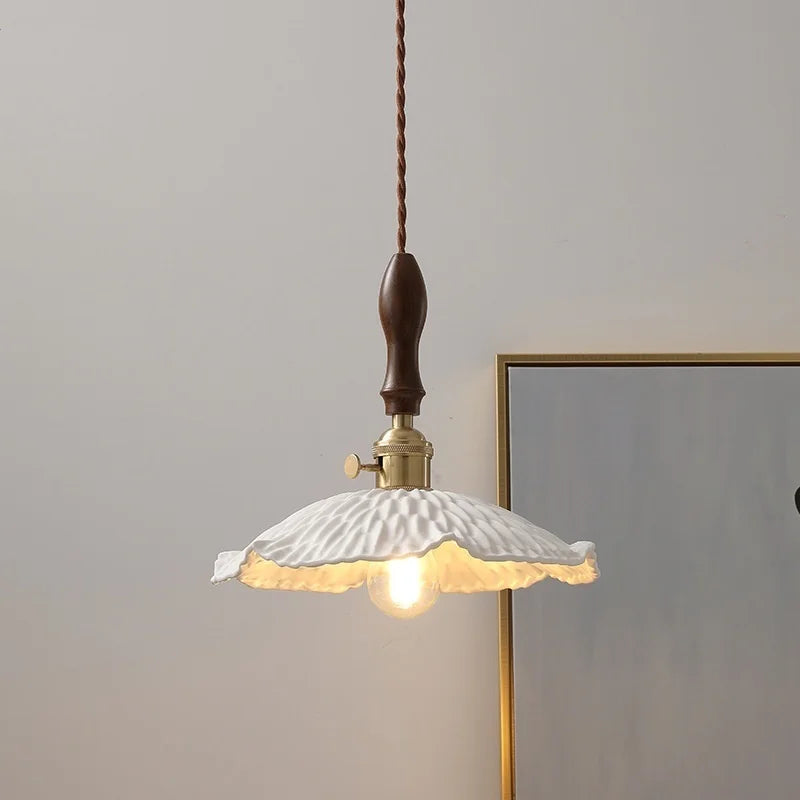 Afralia™ Ceramic Copper LED Pendant Lamp for Dining Living Room - Nordic Modern Design