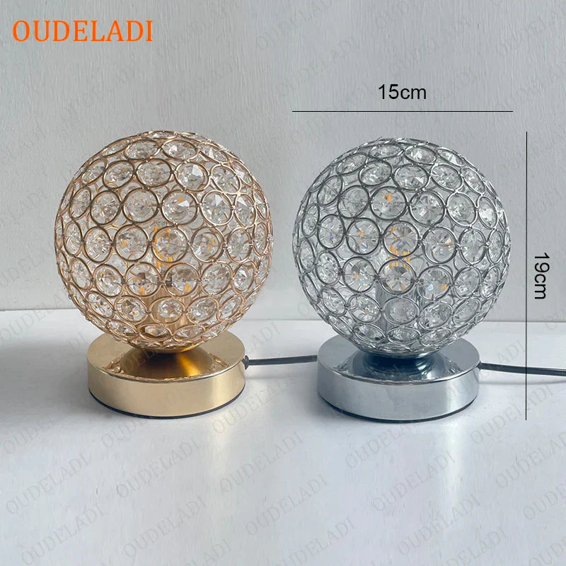 Afralia™ Crystal Table Lamp: Modern Desktop E27 LED Desk Lamp for Parlor, Bed Room, Bedside Cabinet