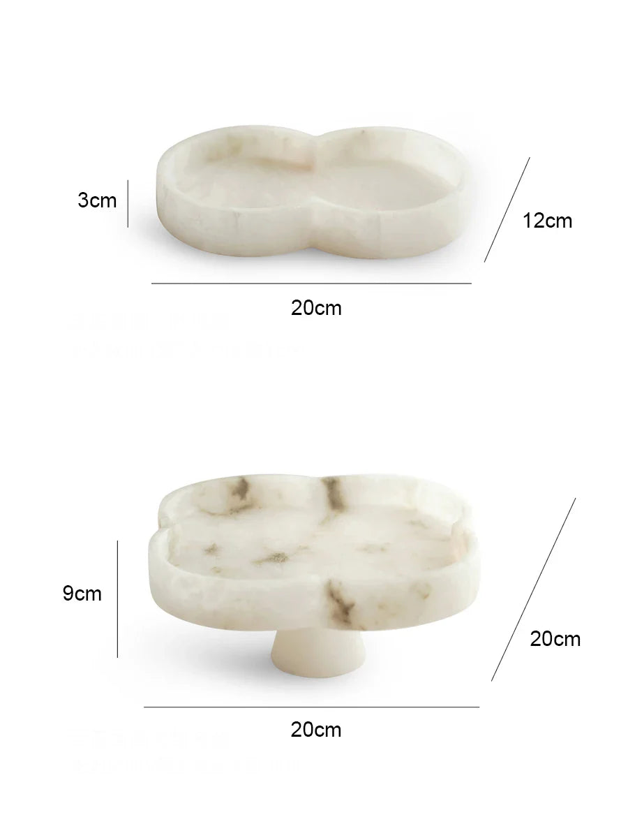 Afralia™ White Onyx Marble Tray for Kitchen Coffee Table Serving - Minimalist Design