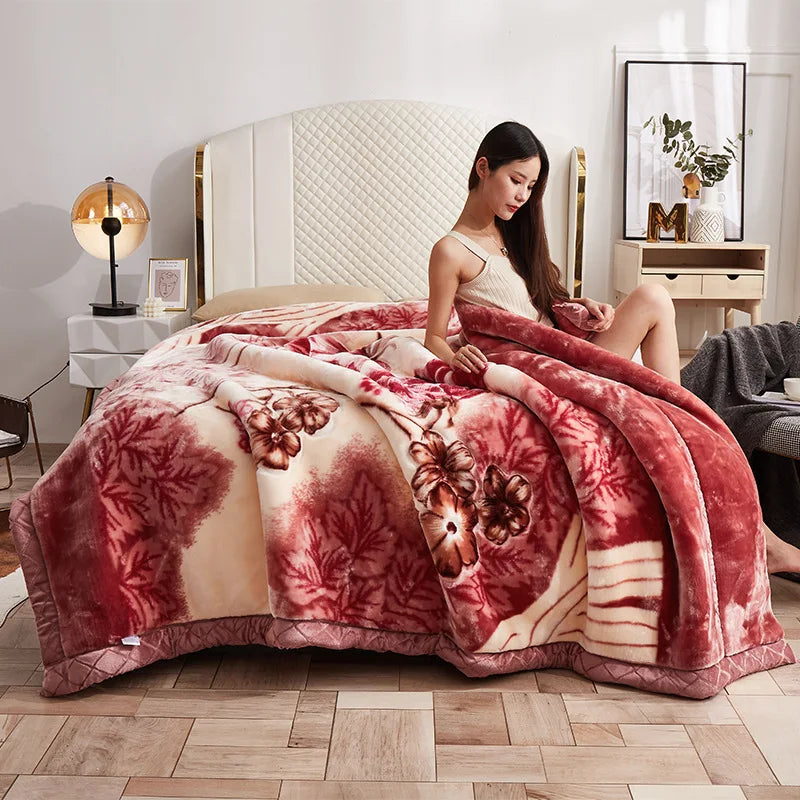 Afralia™ Double Layer Raschel Blankets: Soft Faux Fur Mink Throw for Beds