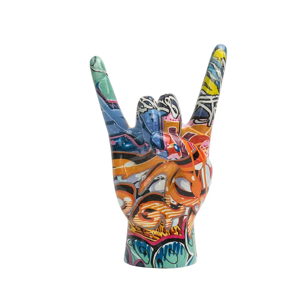 Afralia™ Hand Statue 19cm Modern Pop Art Resin Sculpture Home Decor