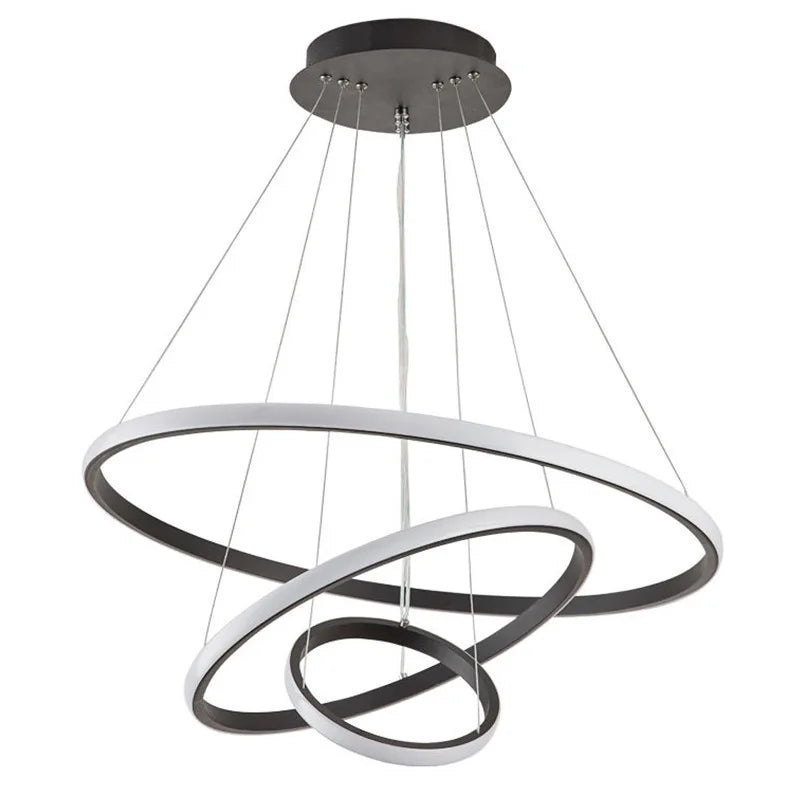 Afralia™ Circles Chandelier Pendant Lamp 3 Rings Ceiling Light