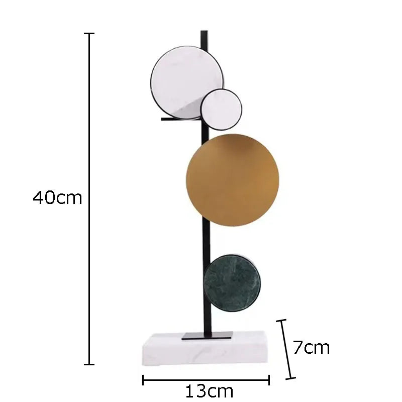 Afralia™ Circular Marble Sculpture on Base for Desk Decoration & Room Aesthetics