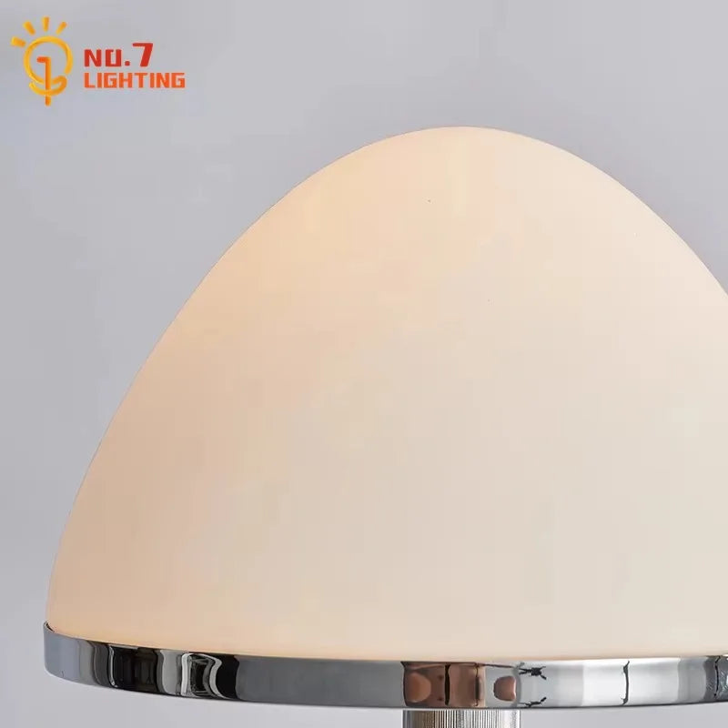 Afralia™ Nordic Iron Art Glass Floor Lamp LED E27 Chrome Vertical Table Lamp