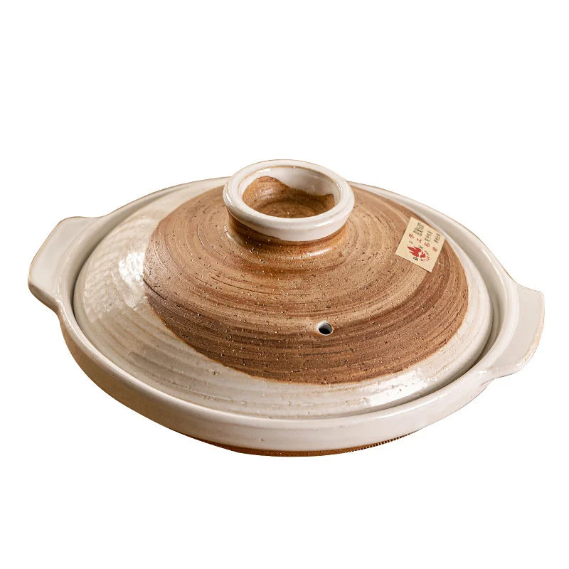 Afralia™ Ceramic Clay Stew Pot - Multi-Purpose Soup & Rice Cooker