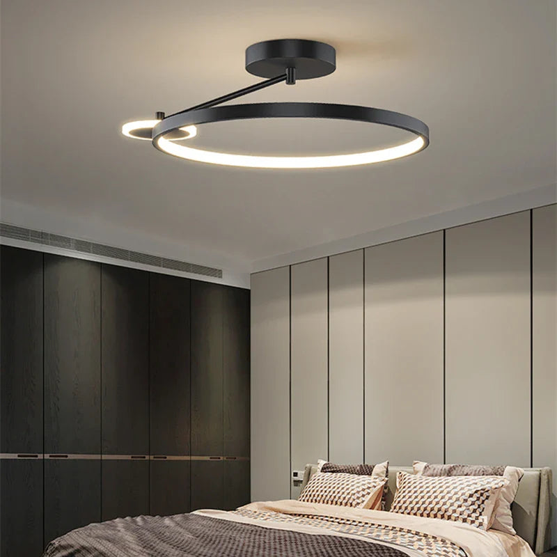 Afralia™ Circular LED Ceiling Lamp with Remote Control for Bedroom & Aisle Lighting