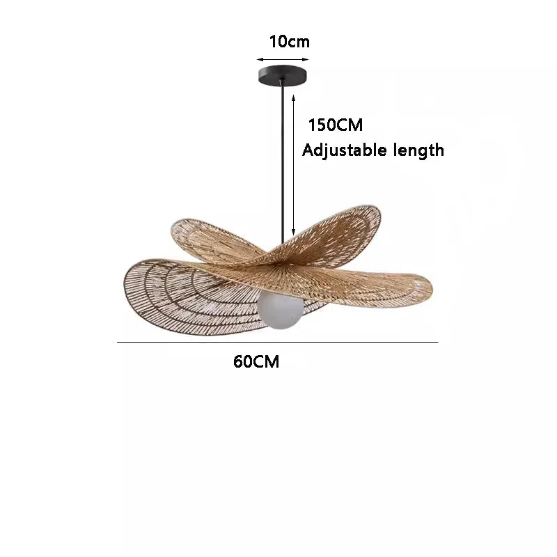 Afralia™ Rattan Pendant Light: Handmade Woven Hemp Rope Lampshade for Farmhouse Dining Room