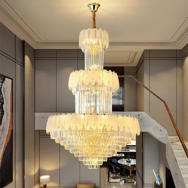 Afralia™ Modern Luxury Chandelier for Living Room in Duplex Building & Hotels