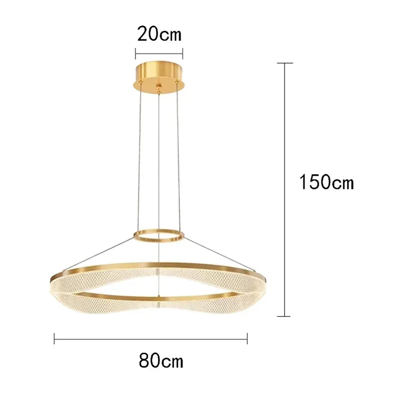 Afralia™ Modern LED Ring Stairs Pendant Chandeliers for Living & Dining Room Lighting