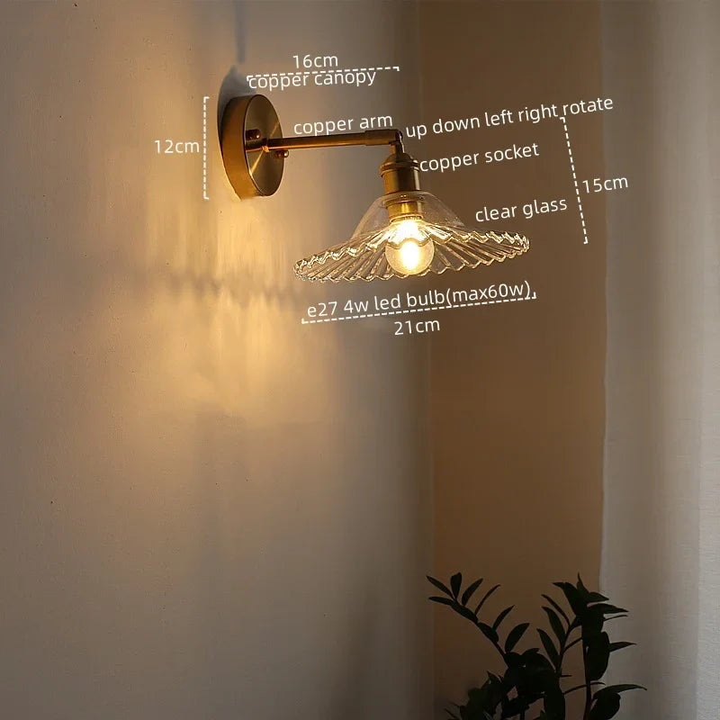 Afralia™ Modern Copper LED Wall Sconce, Nordic Design for Hallway, Living Room, Bathroom
