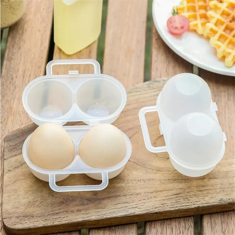 Afralia™ Portable Egg Box: 2 Grid Egg Tray for Camping, Picnics & Travel
