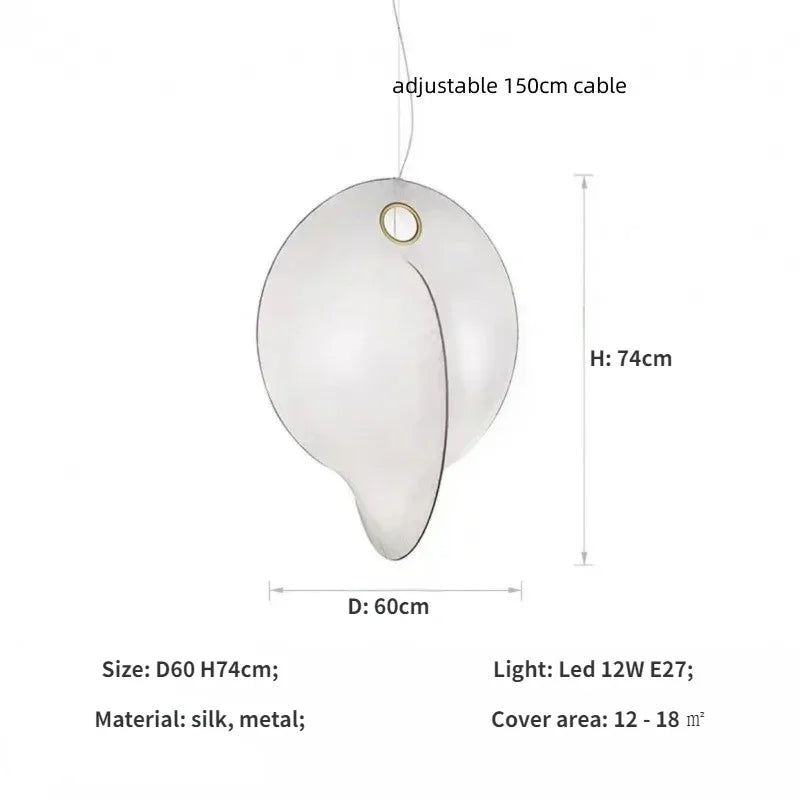 Afralia™ Nordic Silk Chandelier Pendant Lights for Foyer Bedroom Bar, LED Droplight Fixtures