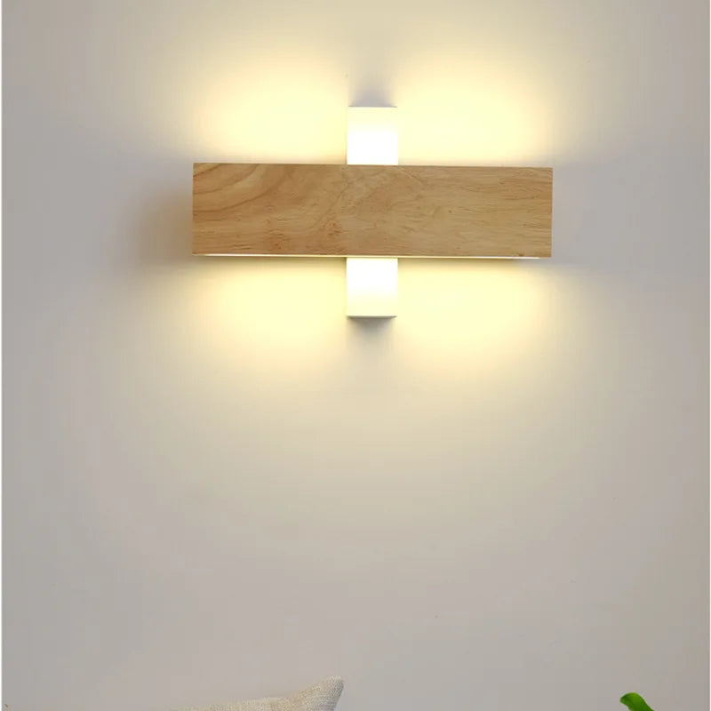 Afralia™ Wood LED Rotate Wall Sconce for Parlor Bedroom Atmosphere