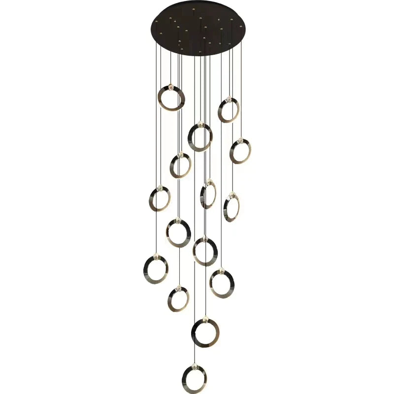 Afralia™ Modern Nordic Chandelier Stair Light for Duplex Villa Luxury Loft & Living Room