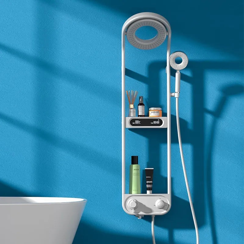 Afralia™ Electric Showerhead Knobs Column Faucet Set for Bathroom Bathtub System