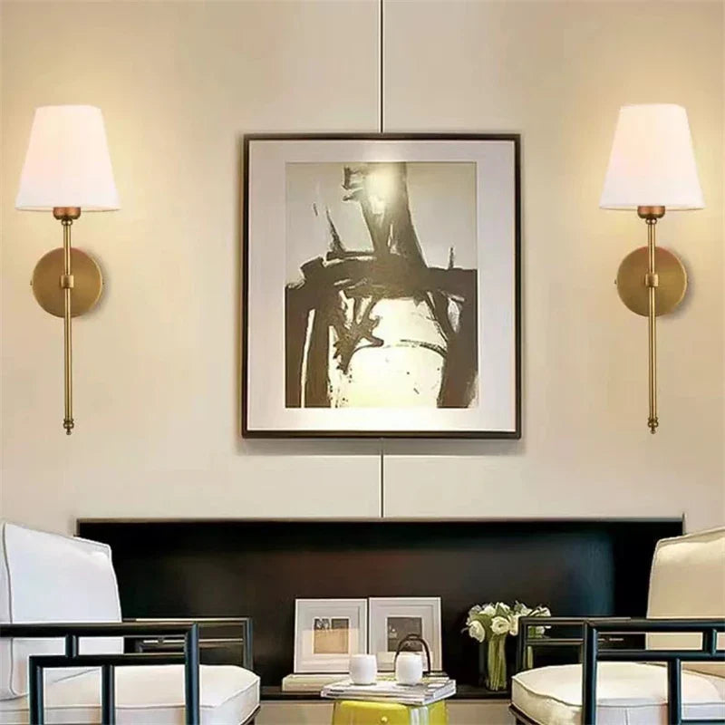 Afralia™ Industrial Retro Fabric Wall Lamp for Bedroom, Bathroom, Living Room Lighting