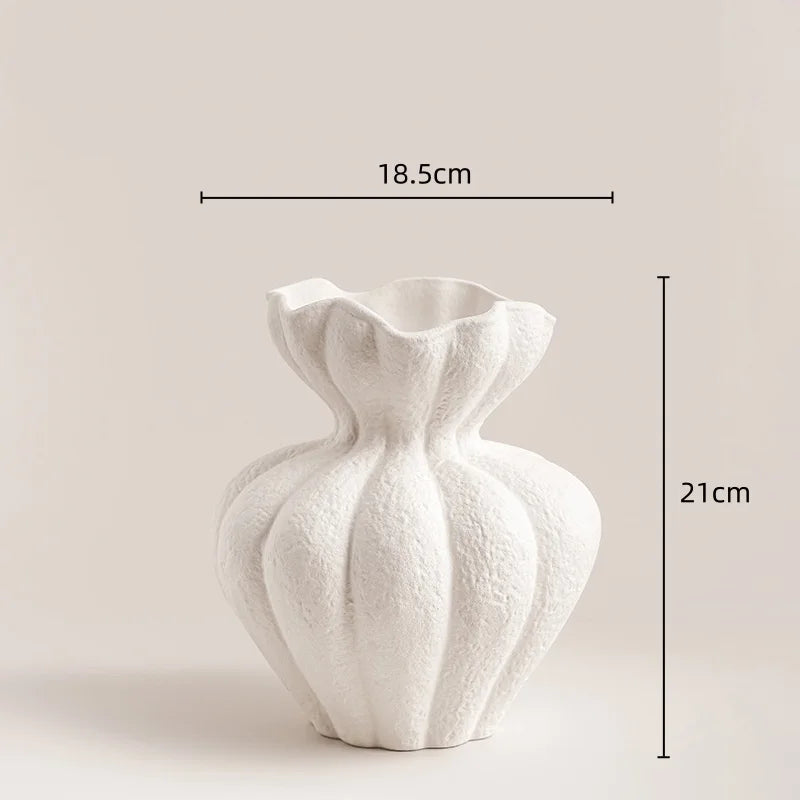 Afralia™ White Frosted Grain Ceramic Bud Vase - Room Decoration and Terrarium Accessory