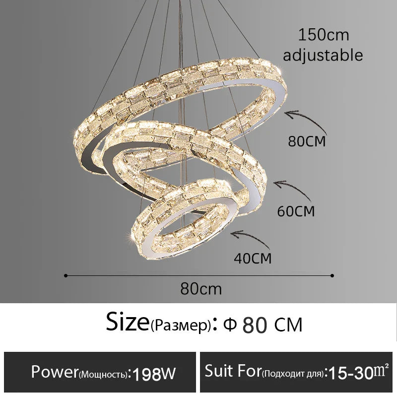 Afralia™ Golden Crystal Ring Chandelier: Luxury Gloss Ceiling Lighting for Modern Living Room