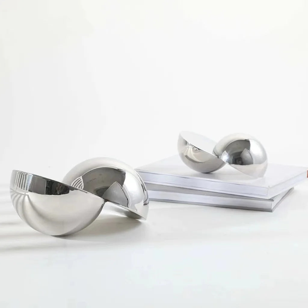 Afralia™ Geometric Glass Ball Trinket Home Decor Figurine