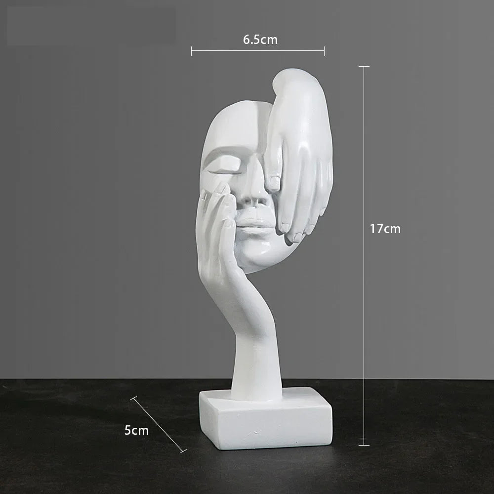 Afralia™ Resin Abstract Mask Statues Mini Figurines for Home Office Decor