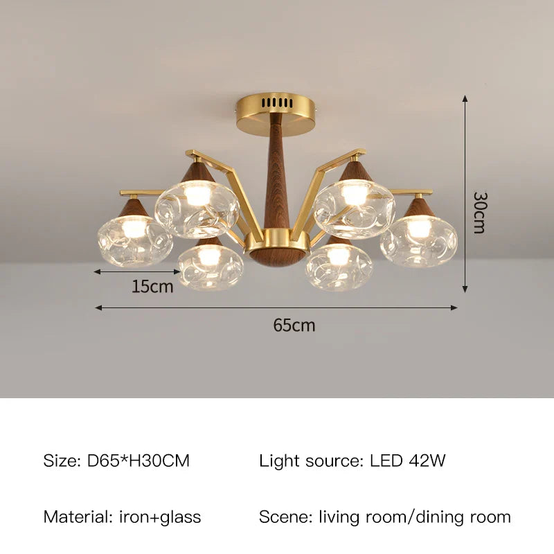 Afralia™ LED Glass Ball Chandelier for Home Decor Lighting