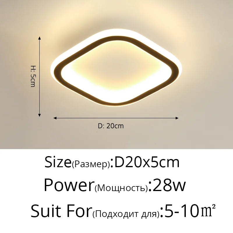 Afralia™ Square LED Ceiling Light 25cm Diameter for Home Kitchen Indoor Lighting