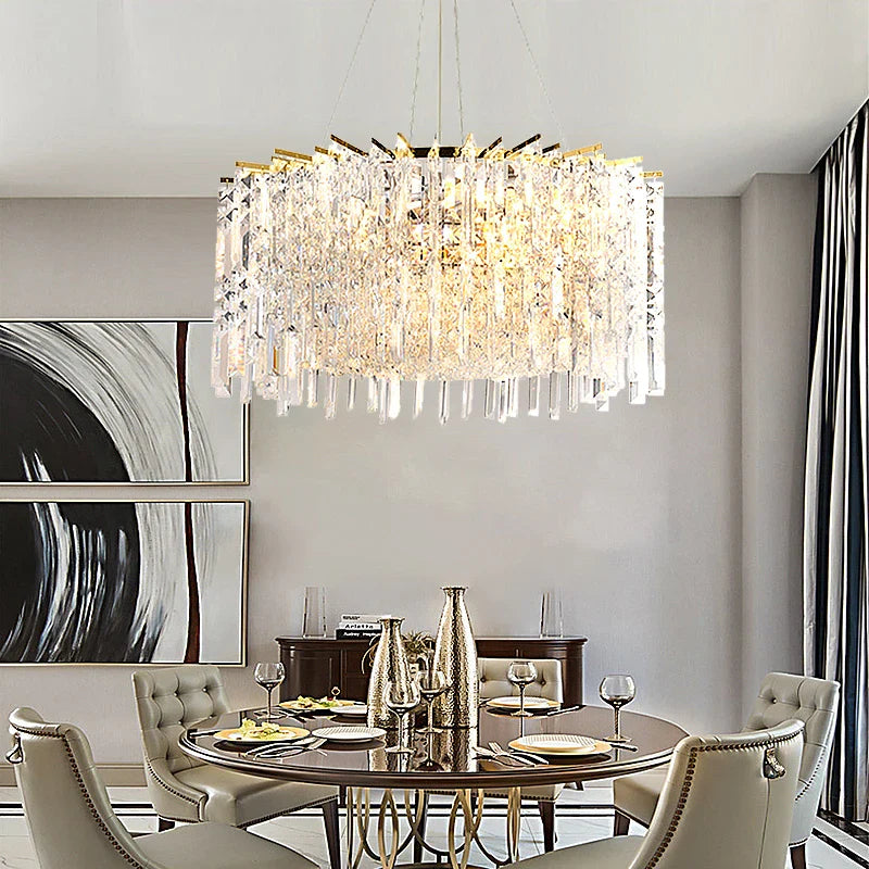 Afralia™ Crystal LED Ceiling Chandelier - Modern Chrome Hanging Lamps