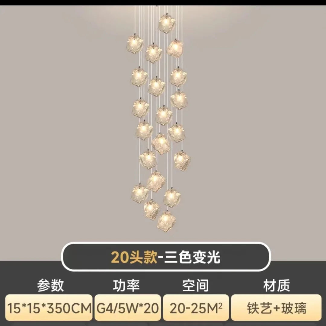Afralia™ Cube Chandelier Pendant Lights for Restaurant Loft Stairwell Bedroom Art Décor