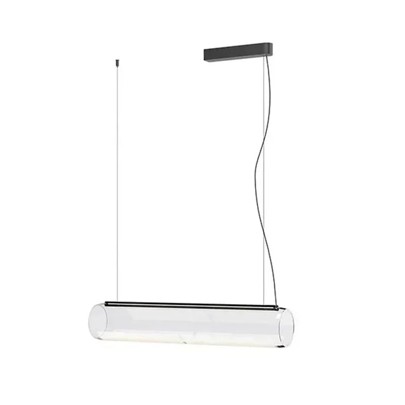 Afralia™ Glass Cylinder Chandelier: Sleek Indoor Lighting for Living Room & Dining Room