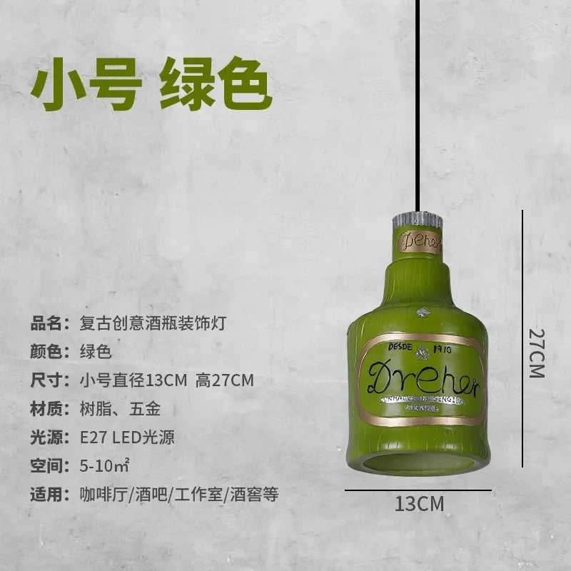 Afralia™ Atmosphere Glass Pendant Lights Vintage Wine Bottle Style Kitchen Island Decor