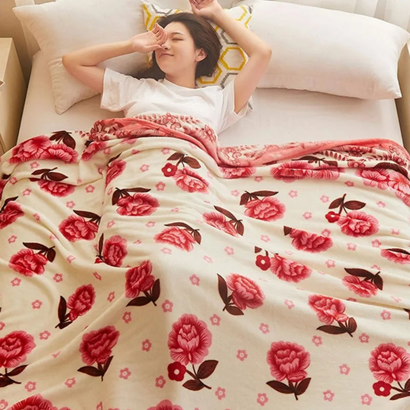 Afralia™ Velvet Shawl Blanket for Spring Autumn, Soft Flannel Bedspreads for Adults