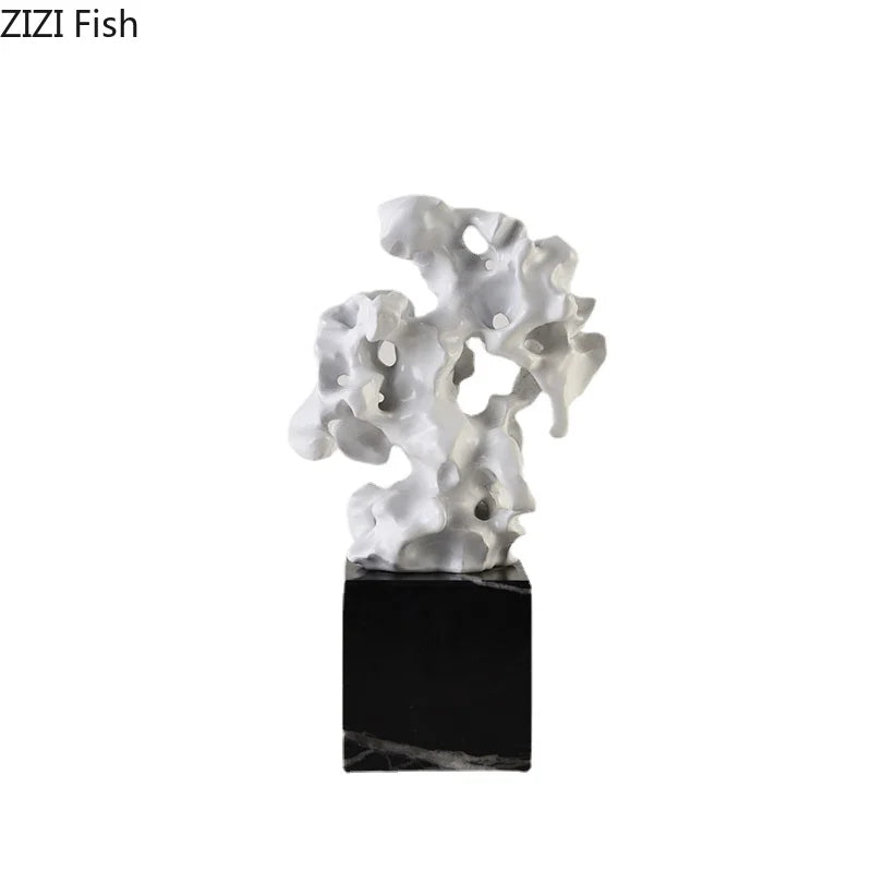 Afralia™ Coral Creative Resin Sculpture, Modern Taihu Stone Desk Ornament for Home Decor