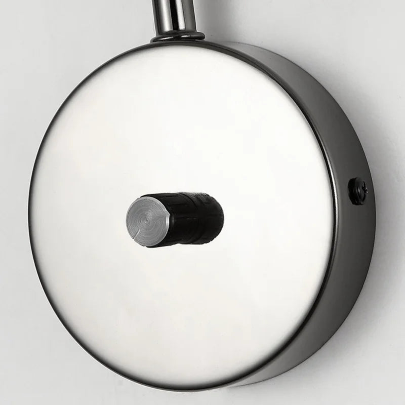 Afralia™ Marble Stone LED Wall Sconce, Rotatable Switch, White Glass, Carbon Steel