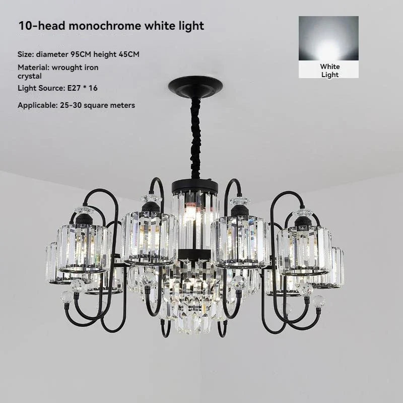 Afralia™ Nordic Copper LED Crystal Chandelier for Living Room, Dining Room, and Bedroom