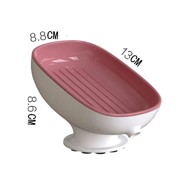 Afralia™ Suction Soap Dish Holder with Drain, Bathroom & Kitchen Organizer Tray