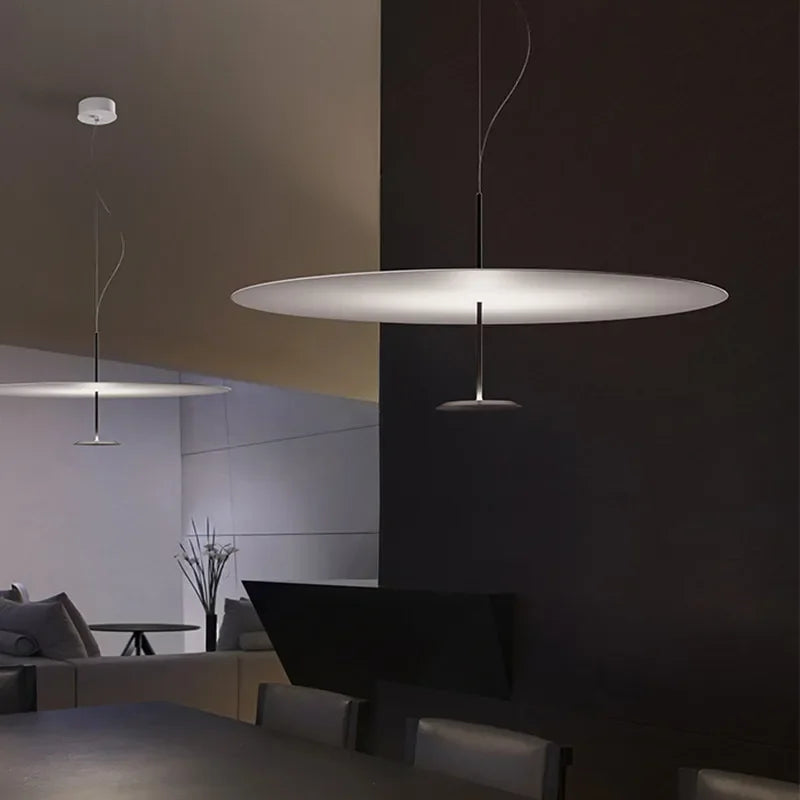 Afralia™ Minimalist Gold Black Pendant Lamps for Living Room - Ring Lights