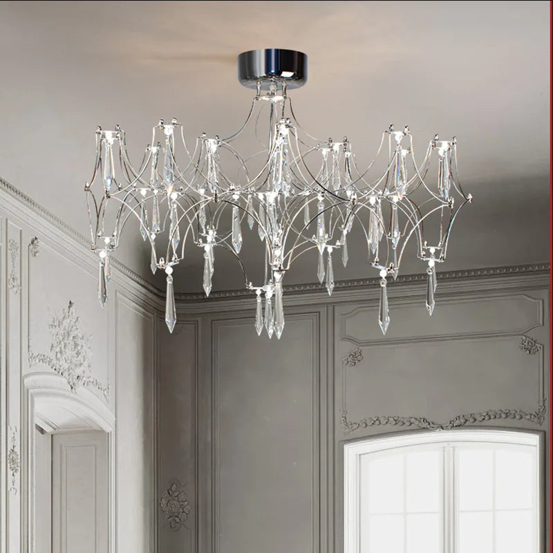 Afralia™ Starry Crystal Chandelier: Modern Luxury LED Firefly Ceiling Chandelier for Villa Living Room