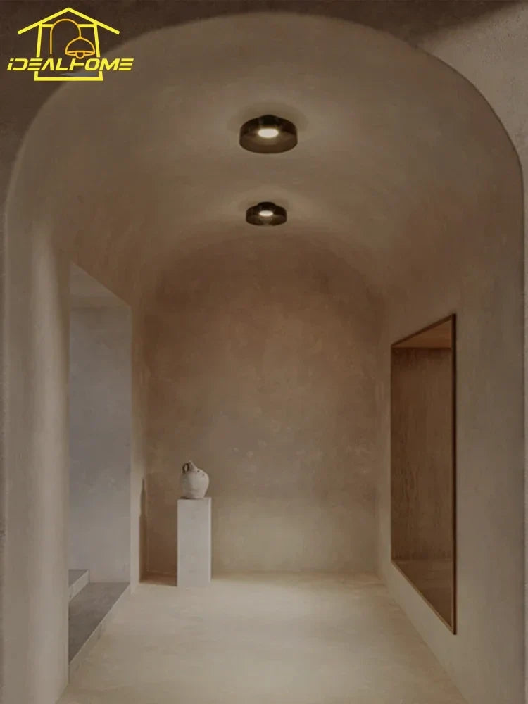 Afralia™ Glass LED Ceiling Light in Amber/Gray/Green - Modern Indoor Lighting for Various Spaces