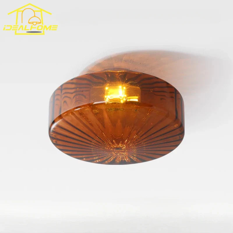 Afralia™ Glass Ceiling Lamp LED Vintage Home Decor for Corridor Aisle Bedroom Cafe