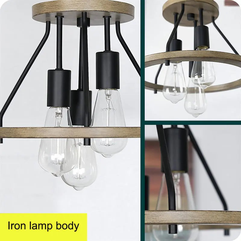 Afralia™ Retro Rural Ceiling Light for Kitchen Bedroom Balcony Industrial Farmhouse Style