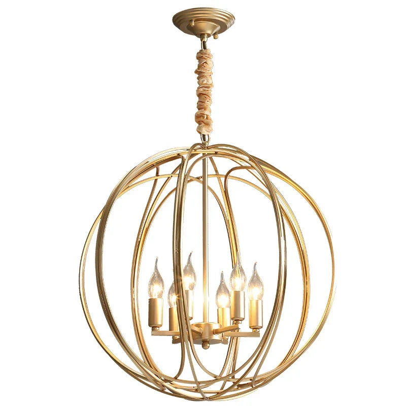 Afralia™ Gold Crystal Chandelier Ring Ball Ceiling Light