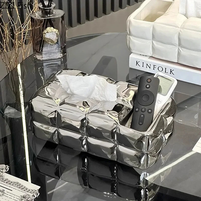 Afralia™ Ceramic Bread Tissue Box Desk Decoration Paper Towel Case