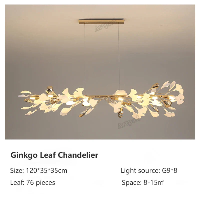 Afralia™ Classic White and Gold Leaf Pendant Lamp for Living Room Dining Room Lighting