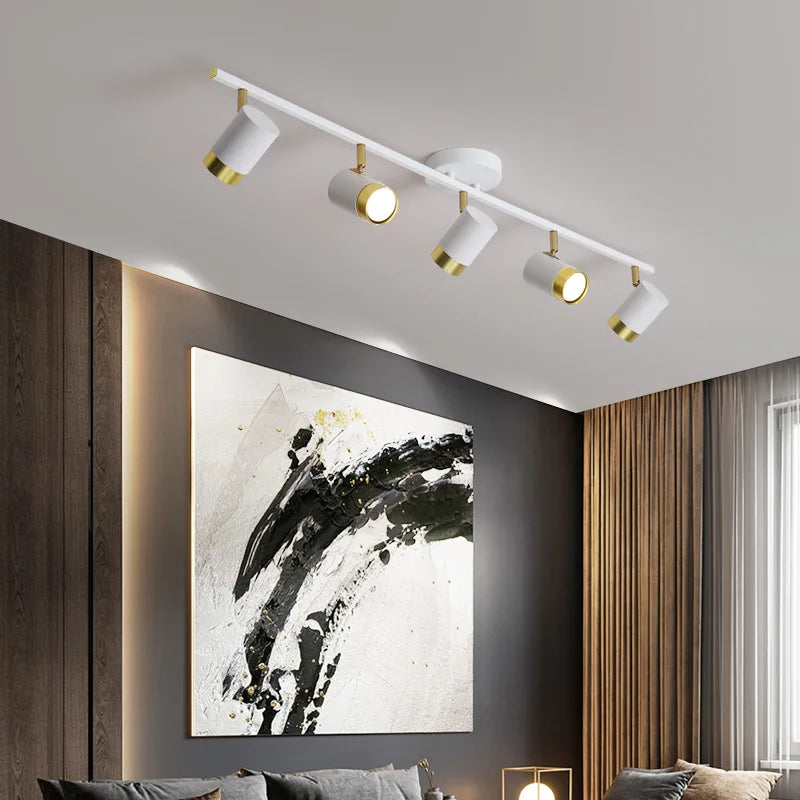 Afralia™ Modern Black LED Ceiling Chandelier Spotlight for Living Room, Bedroom, Dining - Light Fixtures