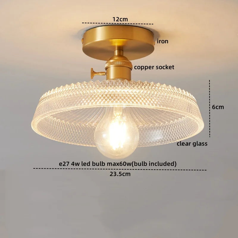 Afralia™ LED Glass Ceiling Lamp for Interior Decor