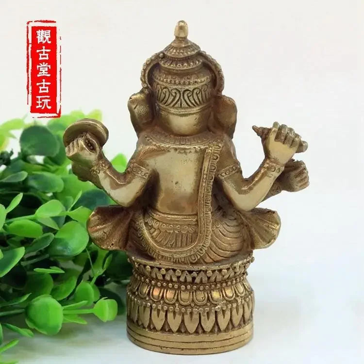 Afralia™ Bronze Ganapati Elephant Buddha Statue