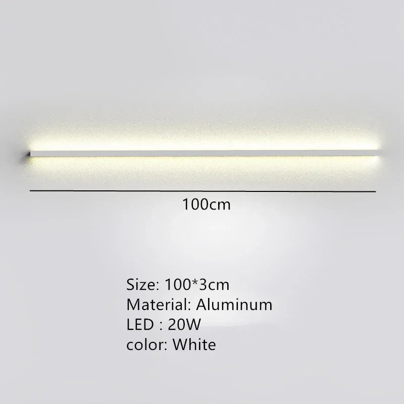 Afralia™ Modern Dimmable Long Wall Lamp for Bedroom and Living Room