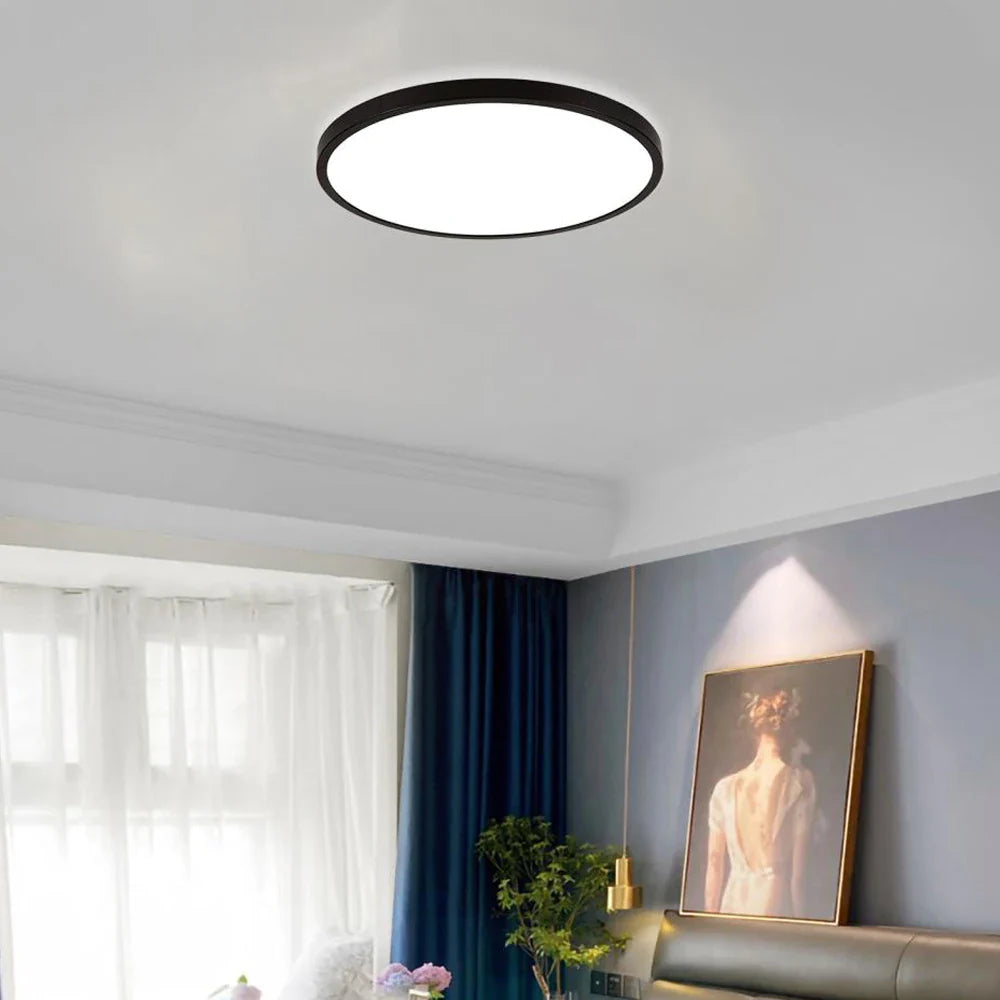 Afralia™ Wood LED Ceiling Lamp: Modern Nordic Round Light Fixture for Living Room & Bedroom