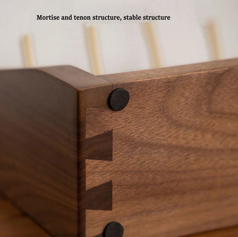 Afralia™ Walnut Wood Key Storage Box: Porch Hanging Shelf Organizer for Keys, Masks & More