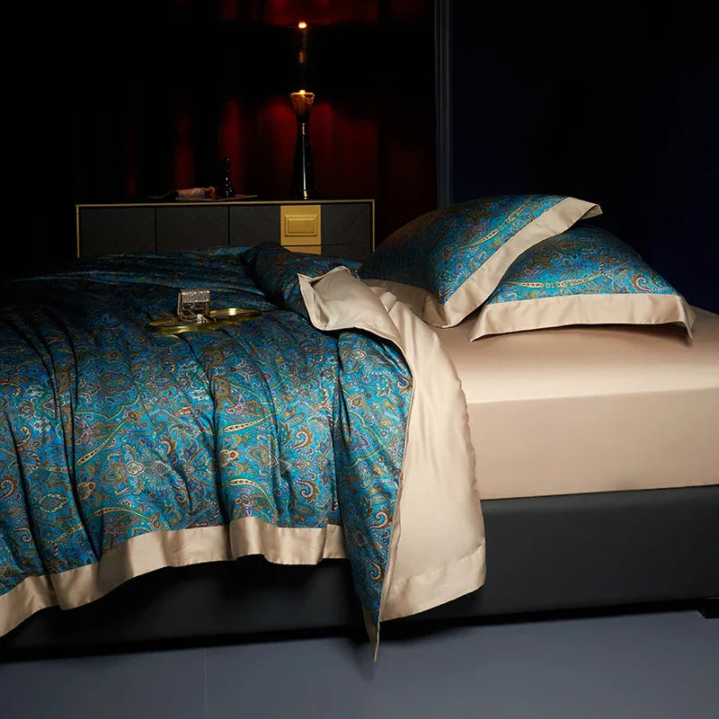 Afralia™ Bohemian Style 1000TC Egyptian Cotton Bedding Set with Digital Printing
